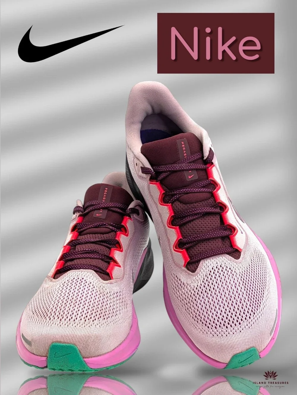 Nike Pegasus 41 Faith Kipyegon Sz 12 Women's Plum Chalk Running Shoes